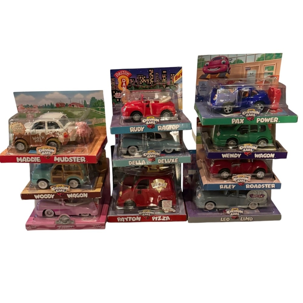 Chevron Cars Toy Vehicle Collection Lot of 10 NIB Wear Bundle